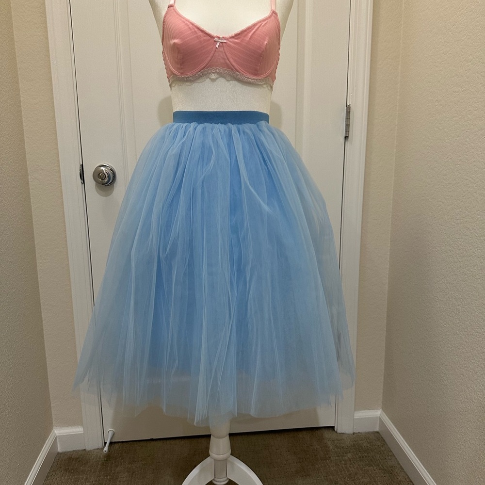 Amazon Light Blue A-Line Tulle Skirt